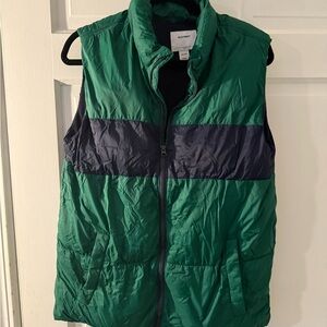 Old Navy Emerald and Midnight Puffer Vest
